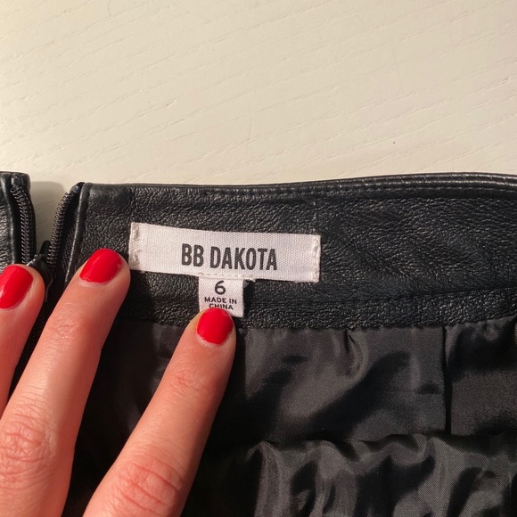 BB Dakota Conrad Leather Mini Skirt Size 6 - Picture 6 of 6
